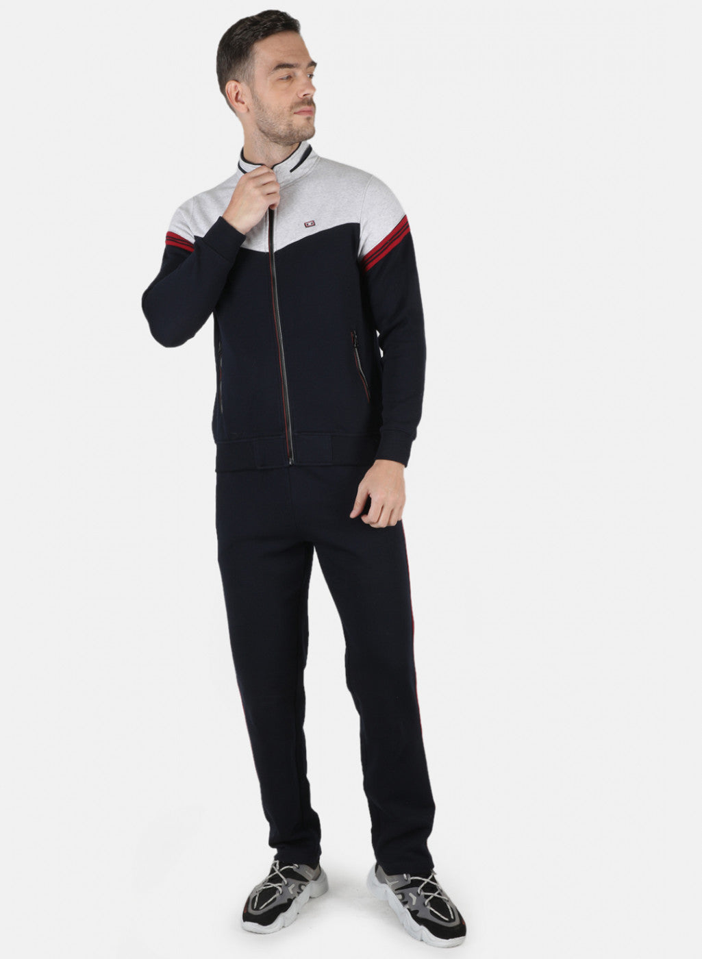 Men NAvy Blue Solid Tracksuit