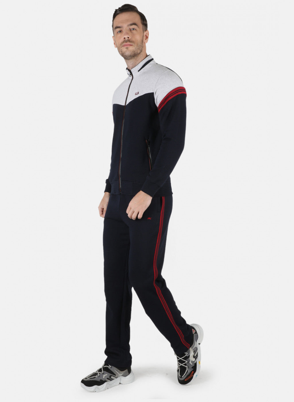 Men NAvy Blue Solid Tracksuit