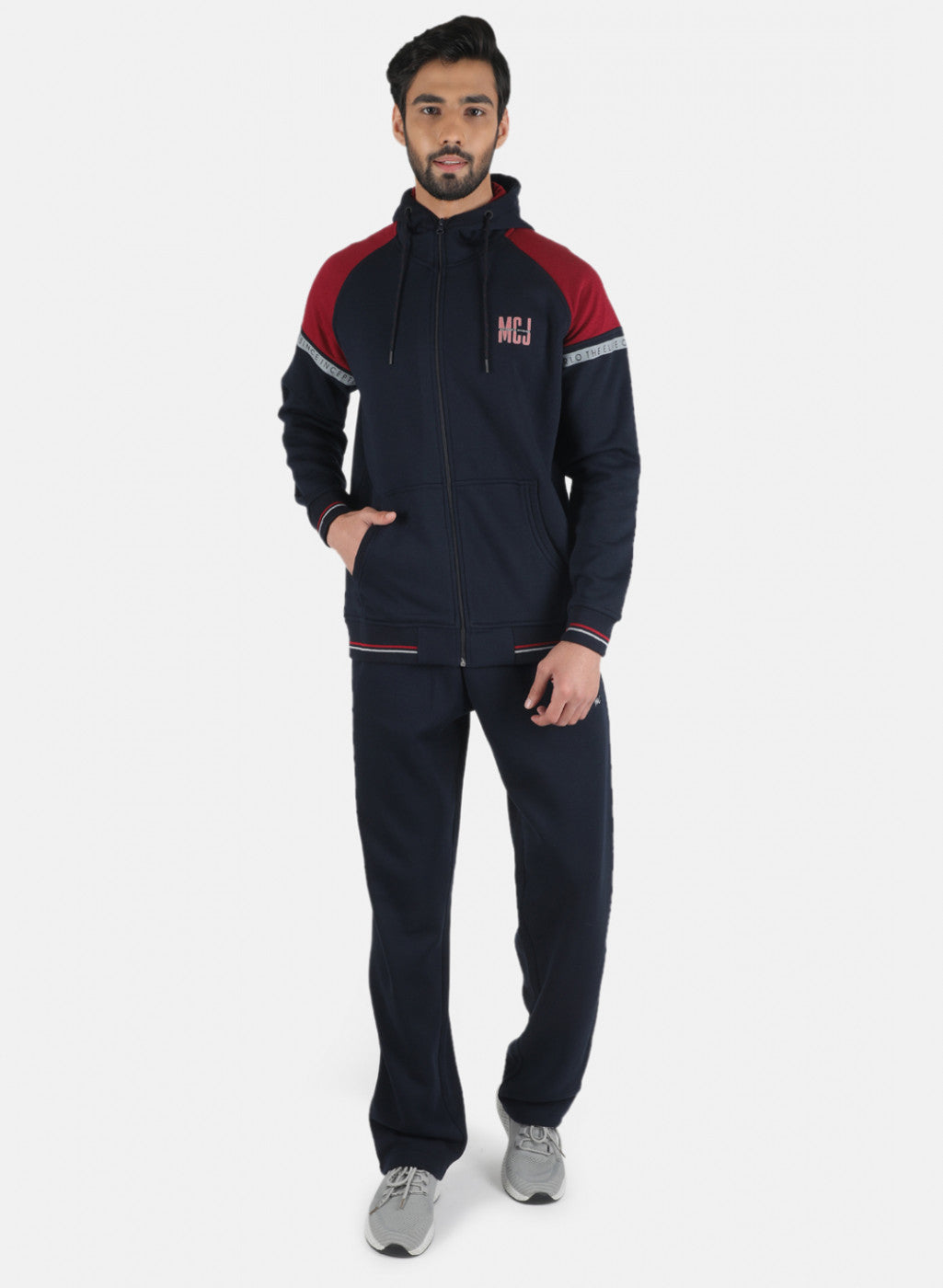 Men NAvy Blue Solid Tracksuit