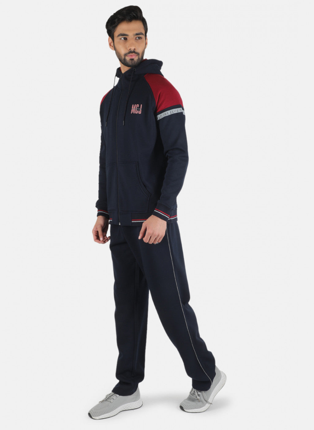 Men NAvy Blue Solid Tracksuit