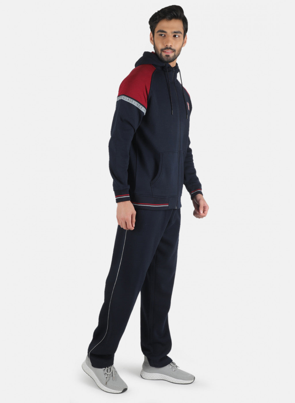 Men NAvy Blue Solid Tracksuit