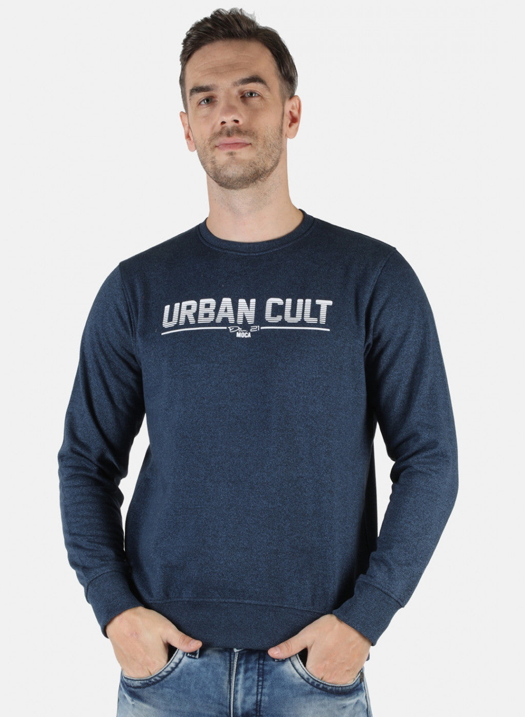 Men Blue Printed Sweatshirt