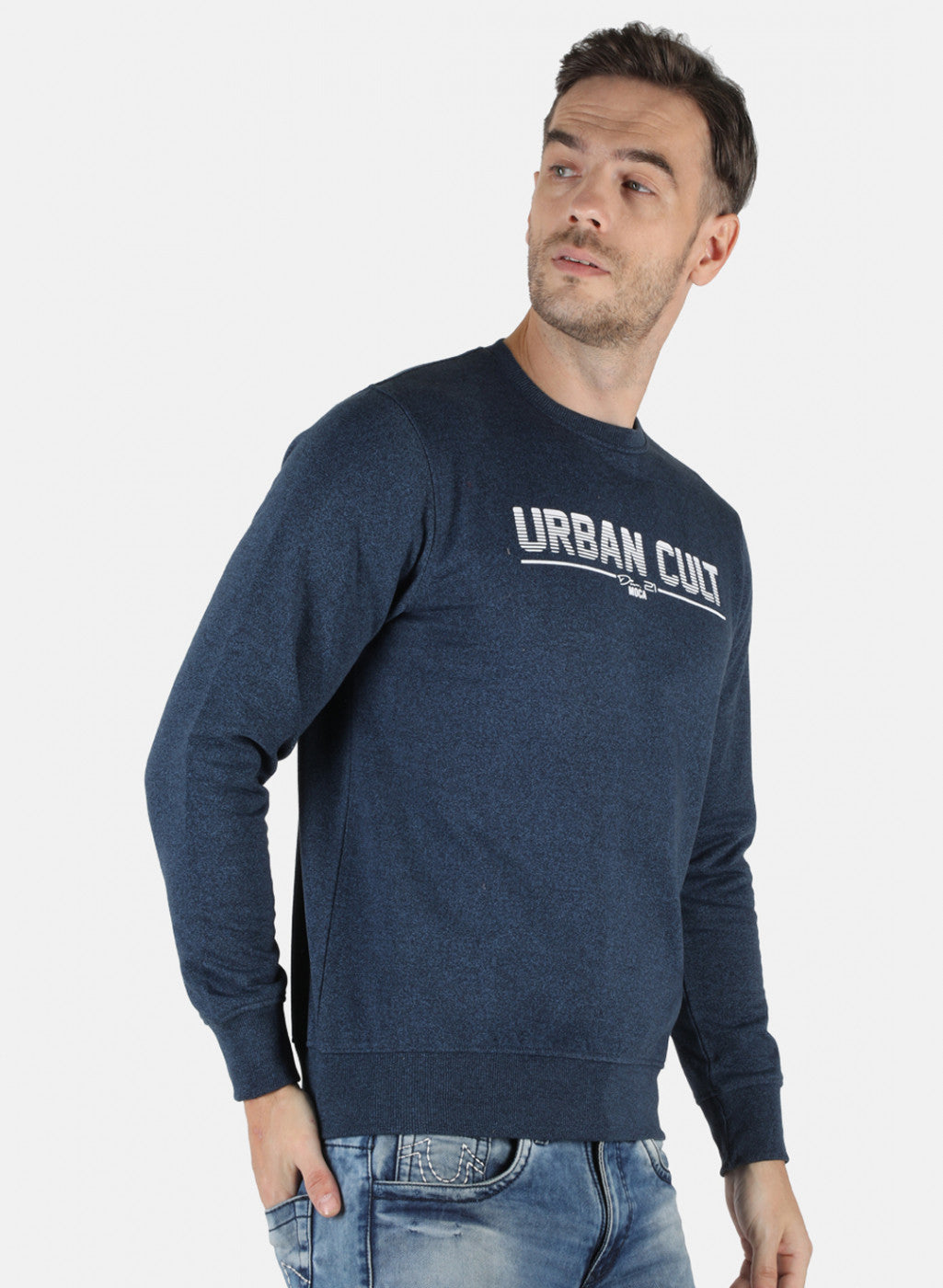 Men Blue Printed Sweatshirt