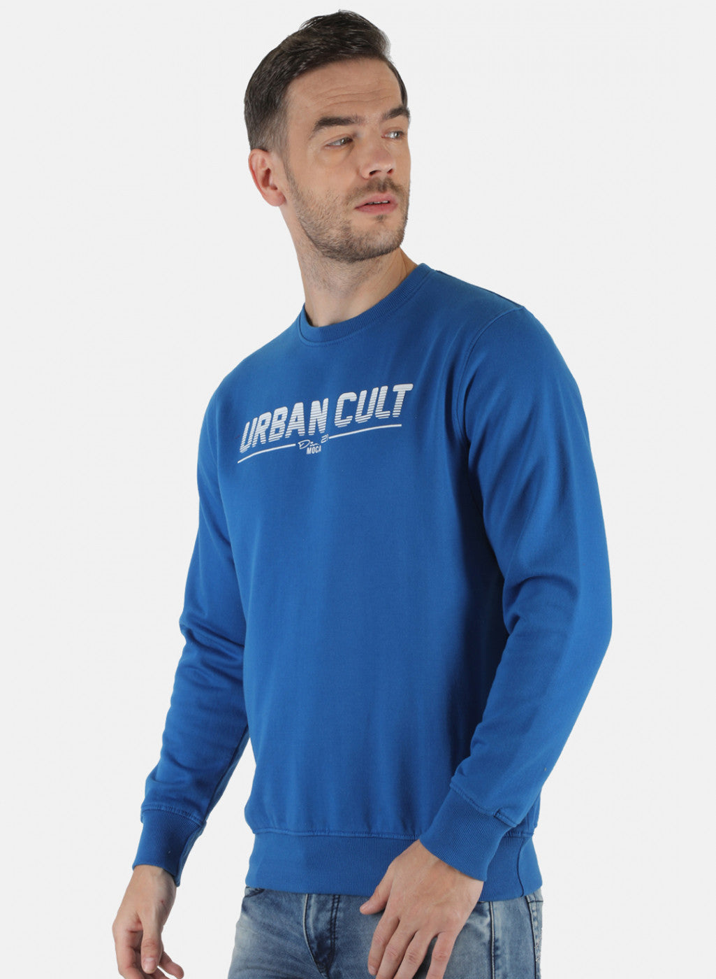 Men Blue Printed Sweatshirt