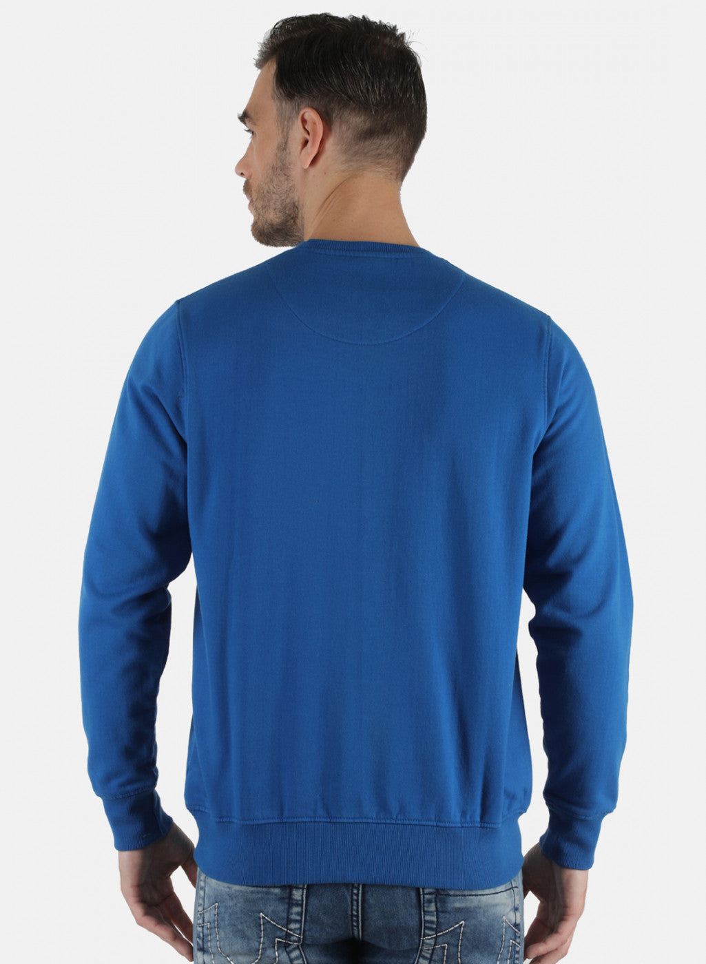 Men Blue Printed Sweatshirt