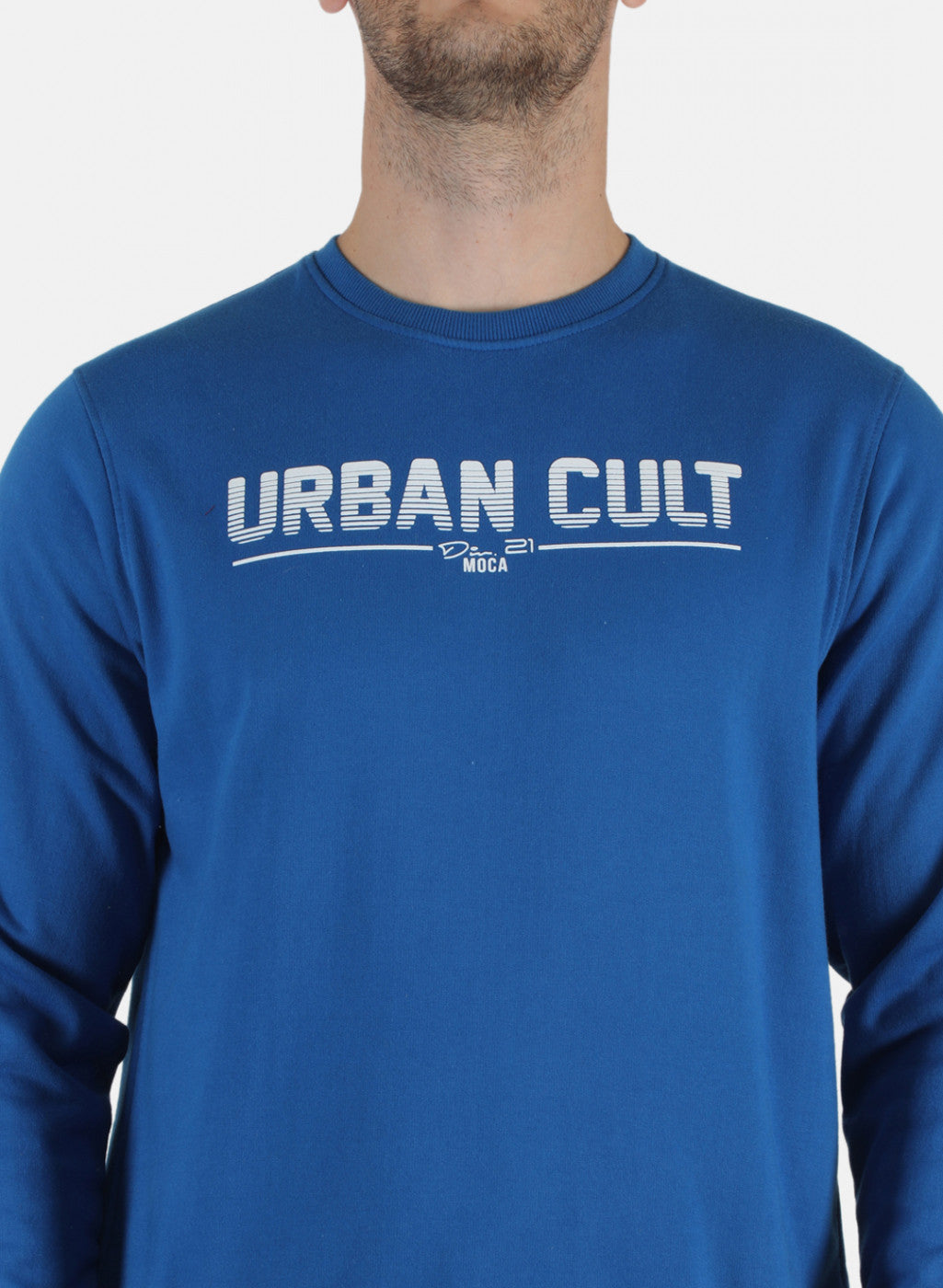 Men Blue Printed Sweatshirt