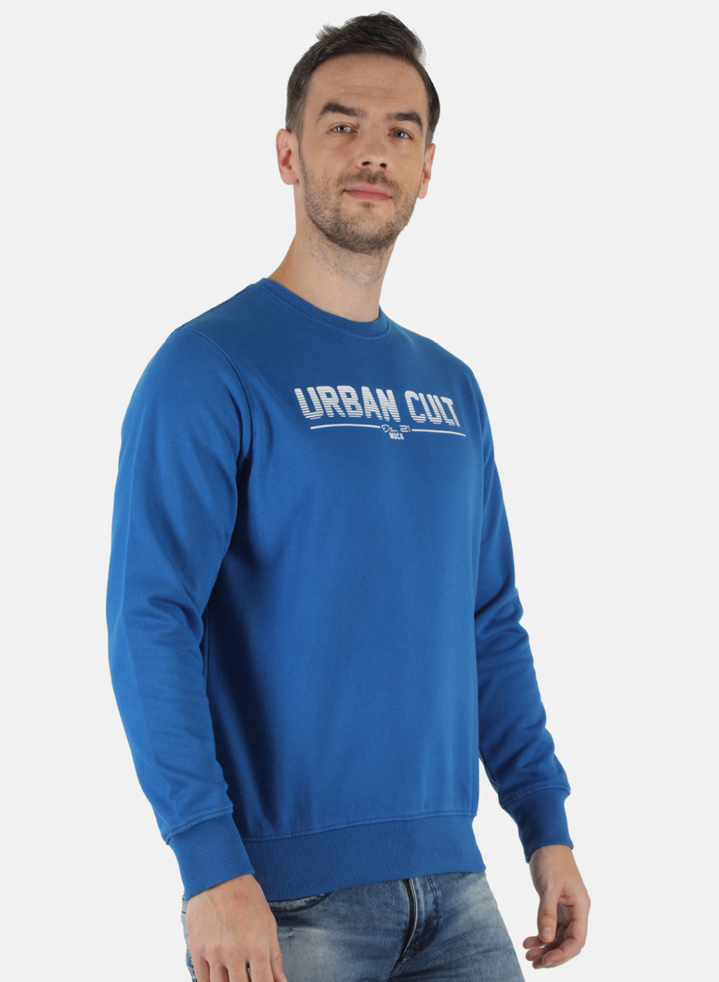 Men Blue Printed Sweatshirt