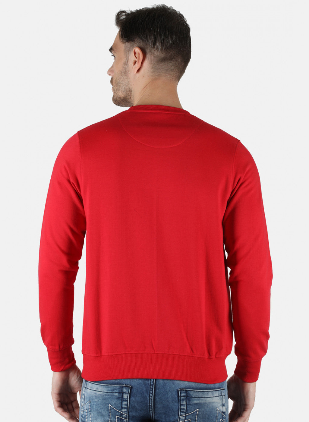 Men Red Printed Sweatshirt