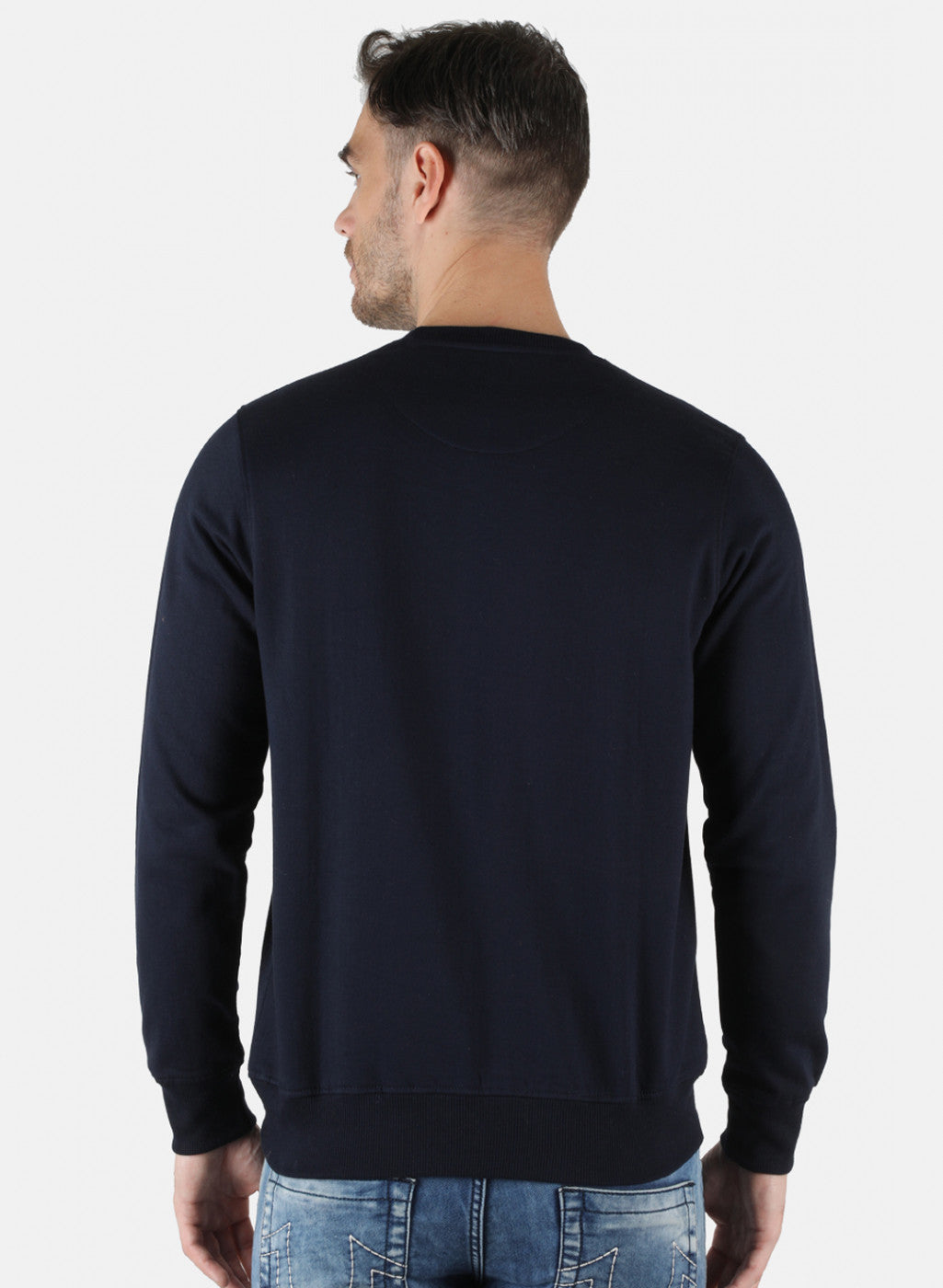 Men NAvy Blue Printed Sweatshirt