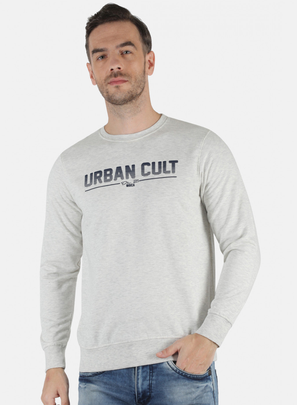 Men Grey Printed Sweatshirt