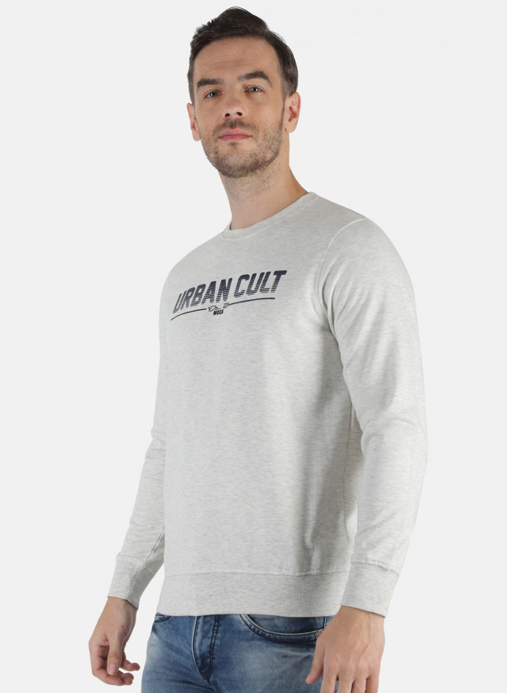 Men Grey Printed Sweatshirt