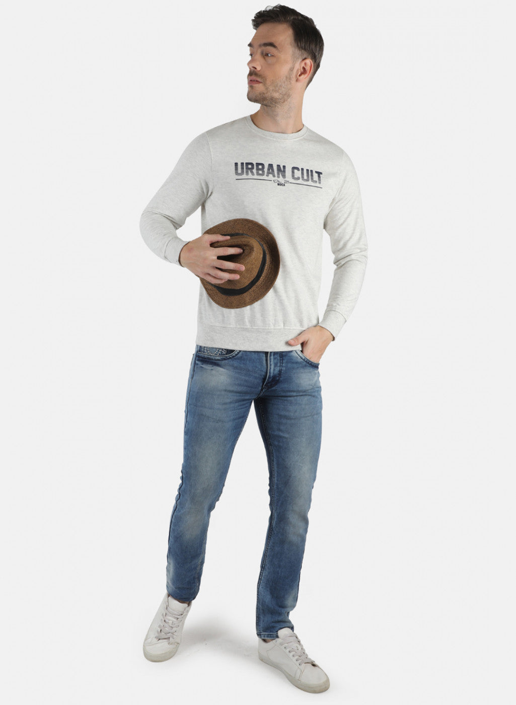 Men Grey Printed Sweatshirt