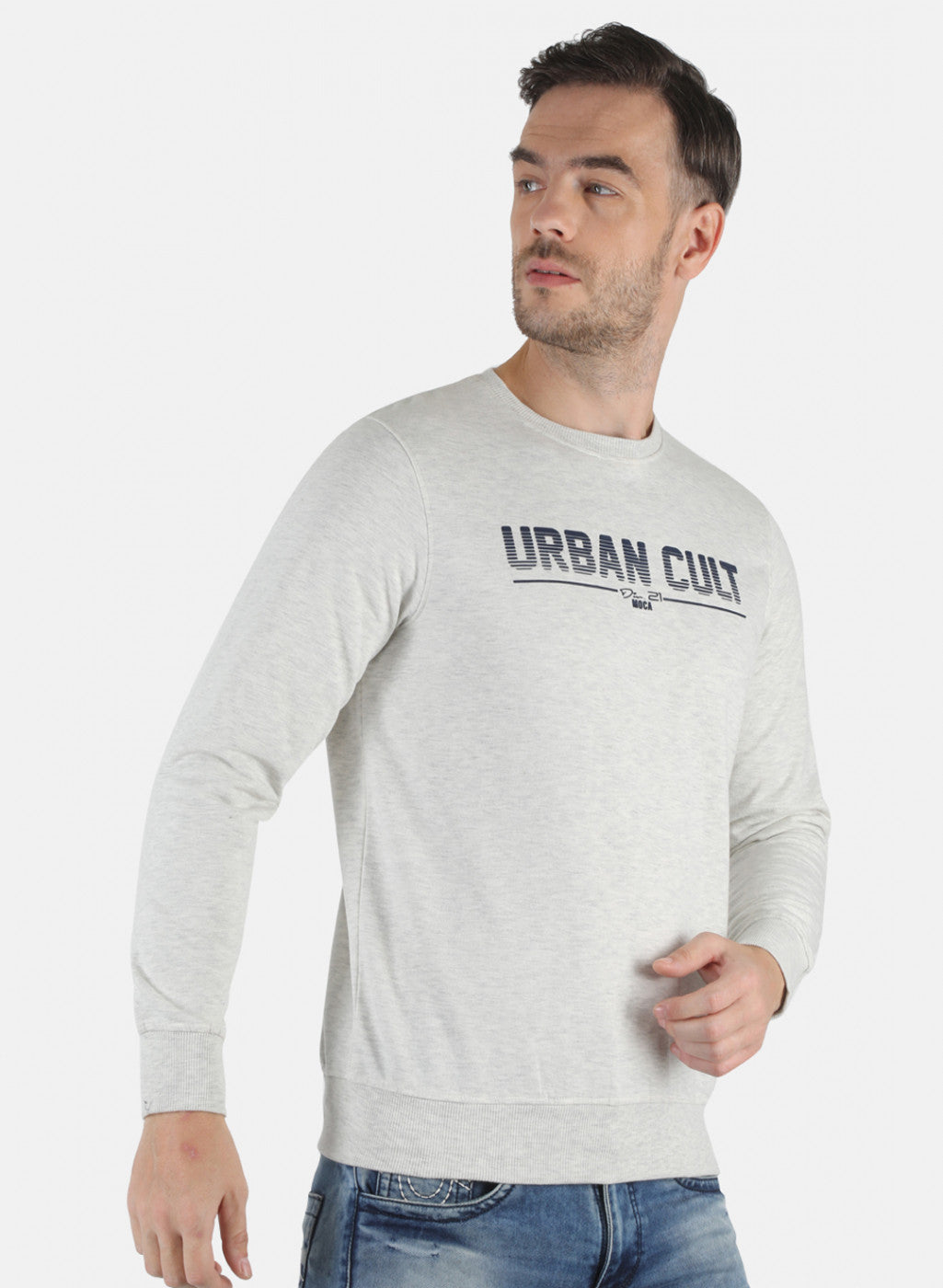 Men Grey Printed Sweatshirt