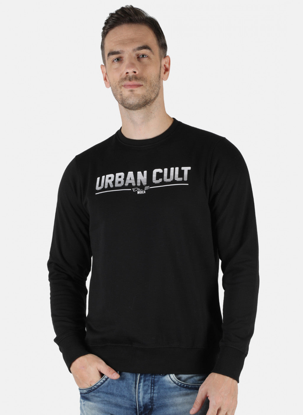 Men Black Printed Sweatshirt