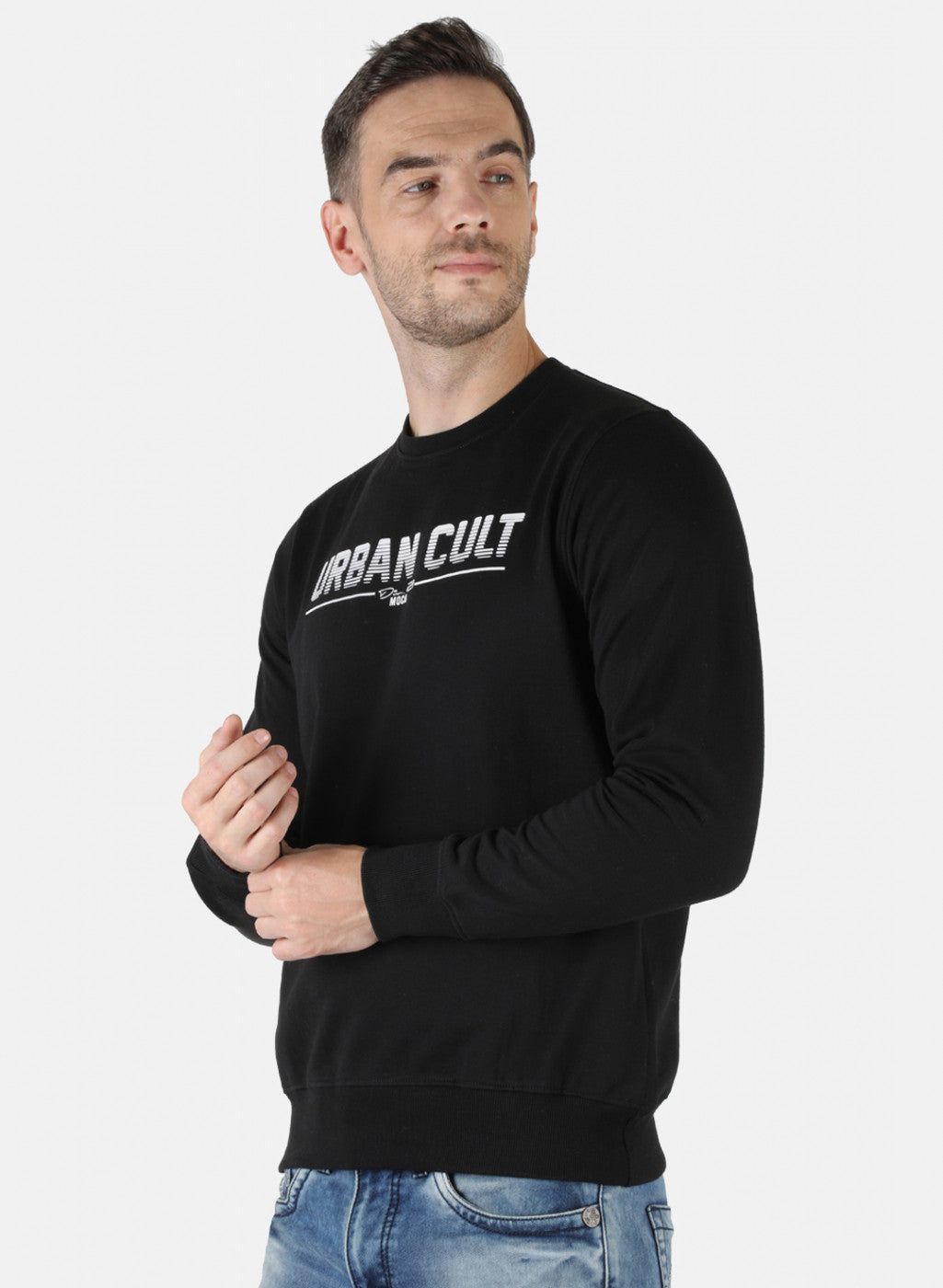 Men Black Printed Sweatshirt