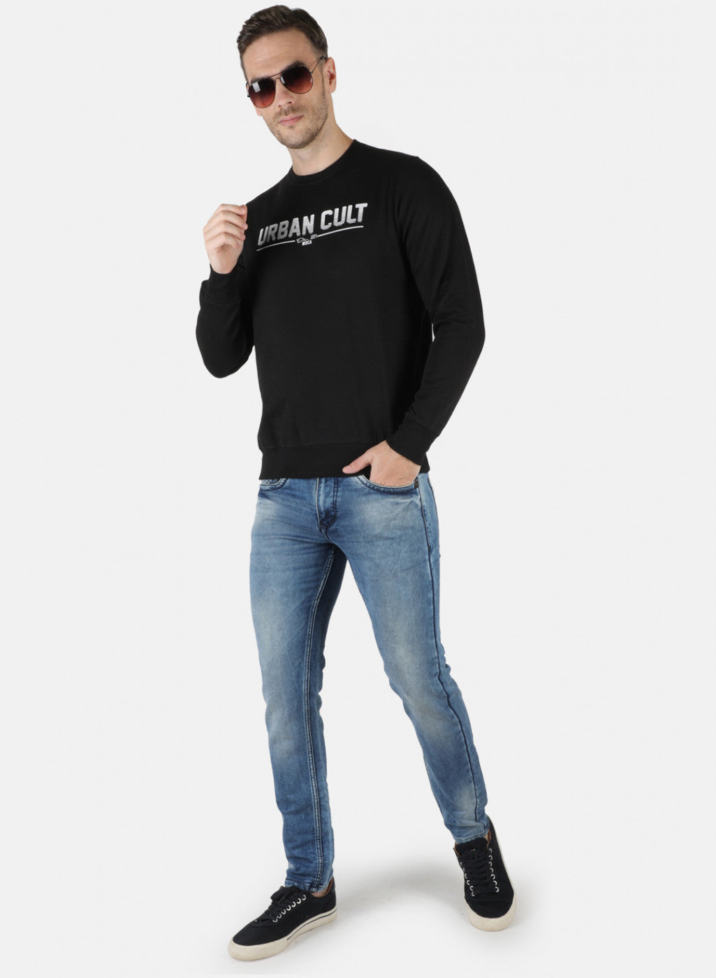 Men Black Printed Sweatshirt