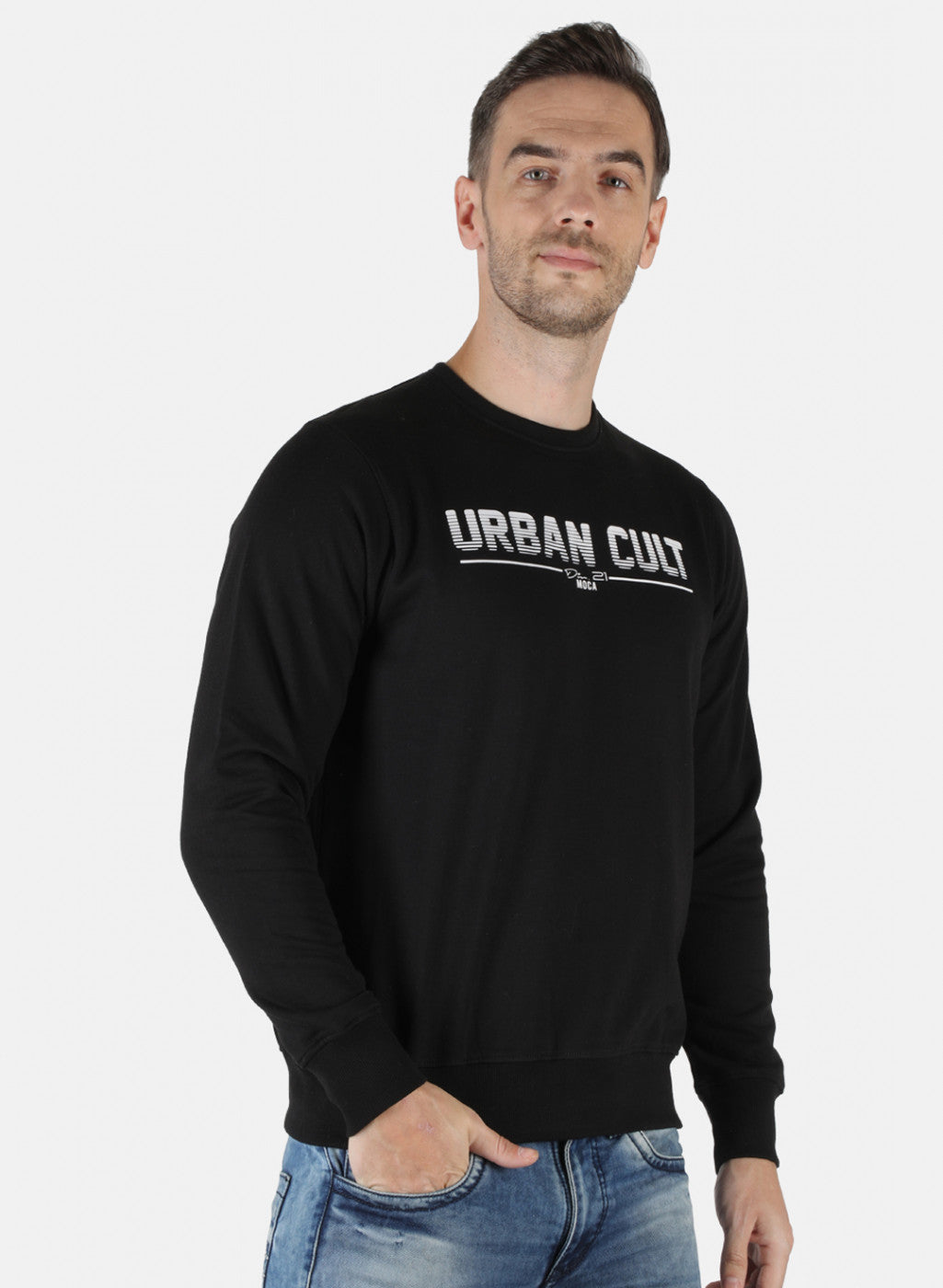 Men Black Printed Sweatshirt