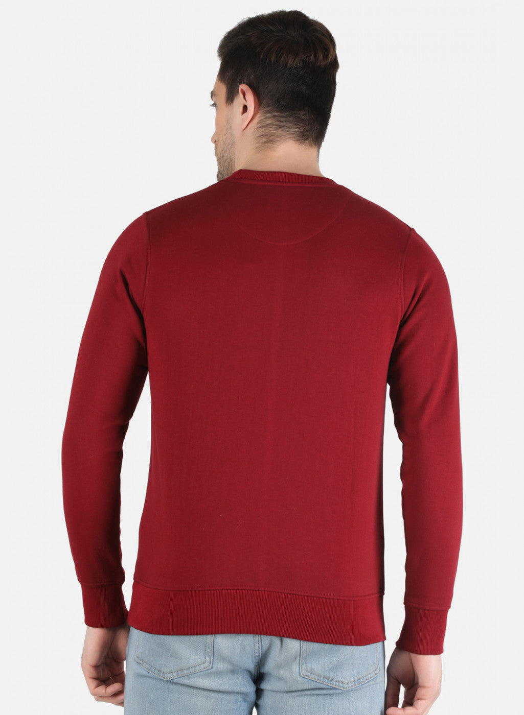 Men Maroon Printed Sweatshirt