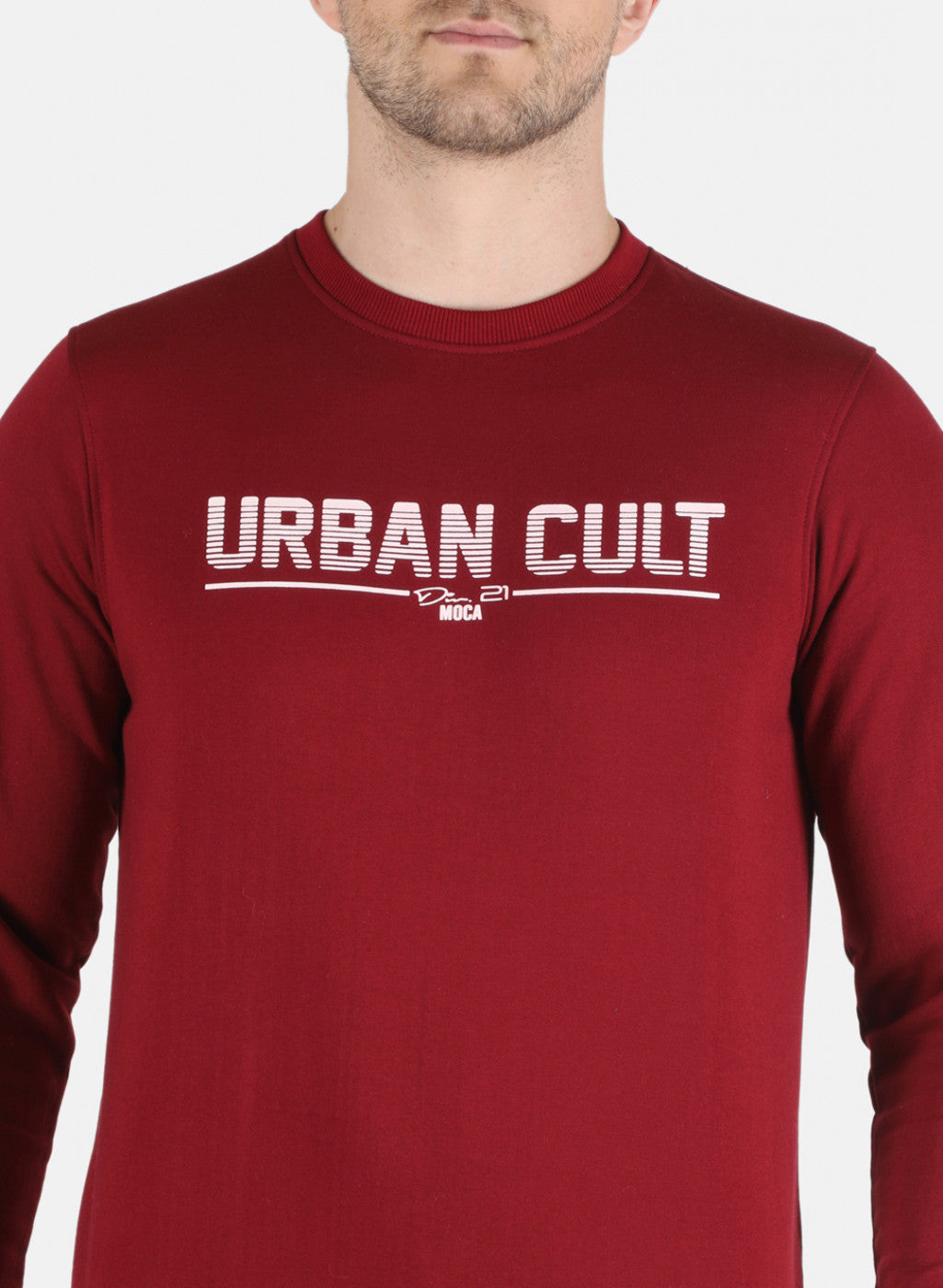 Men Maroon Printed Sweatshirt