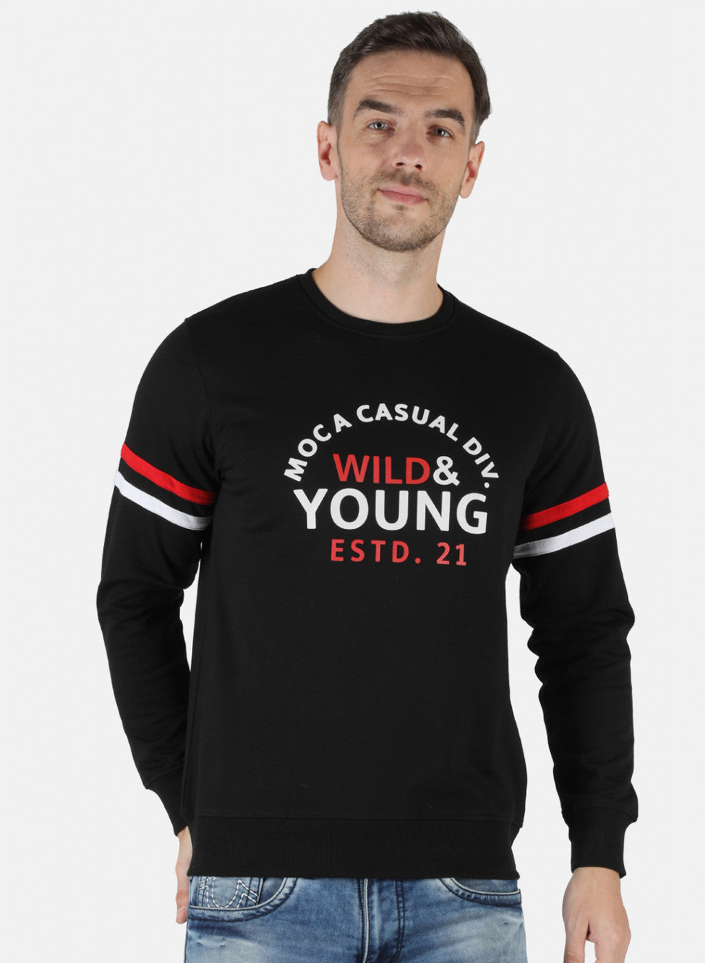 Men Black Printed Sweatshirt