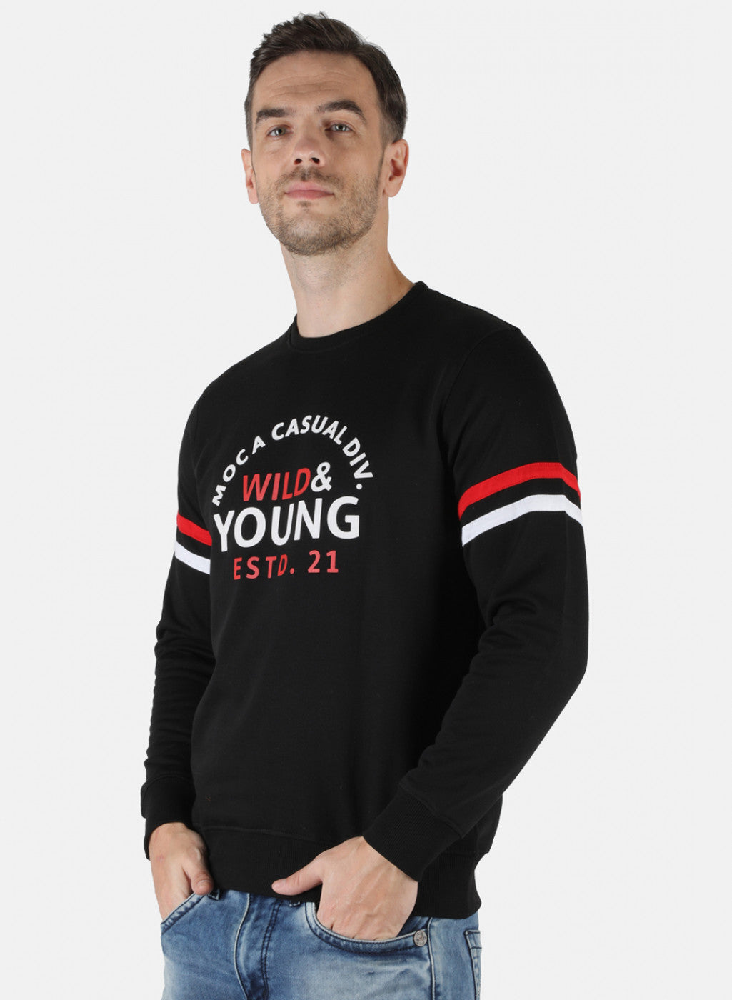 Men Black Printed Sweatshirt