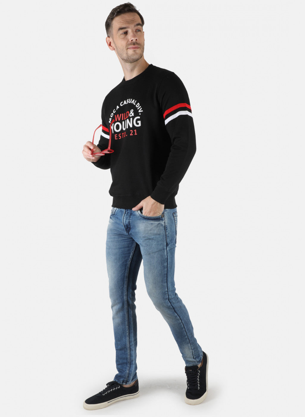 Men Black Printed Sweatshirt