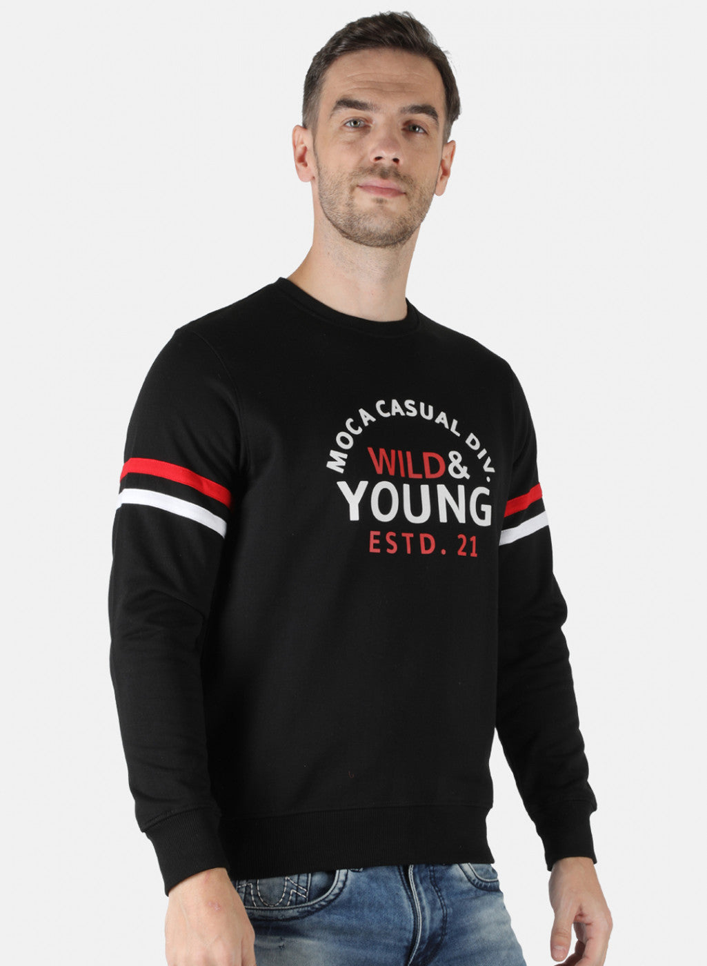 Men Black Printed Sweatshirt