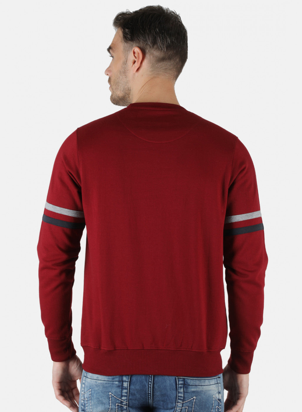 Men Maroon Printed Sweatshirt