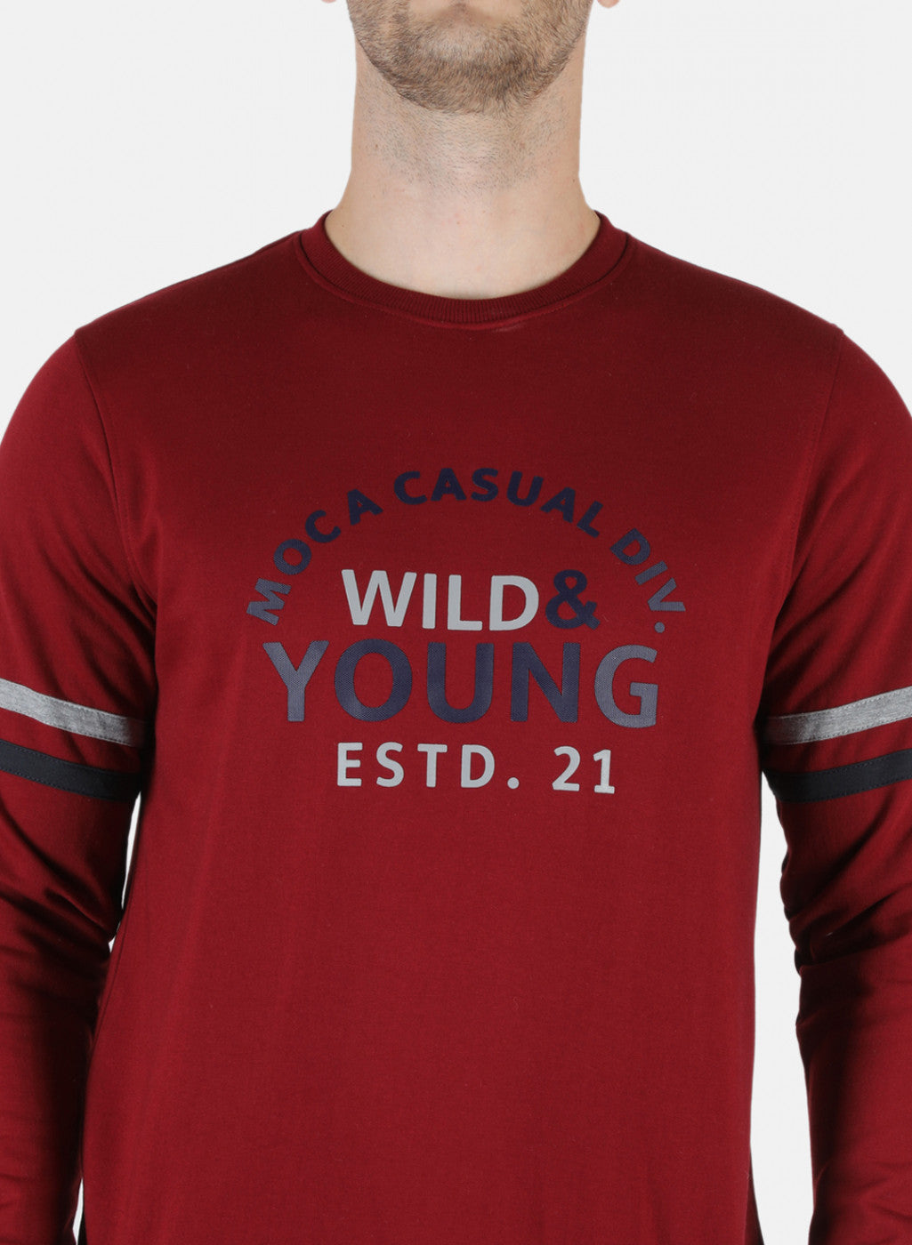 Men Maroon Printed Sweatshirt