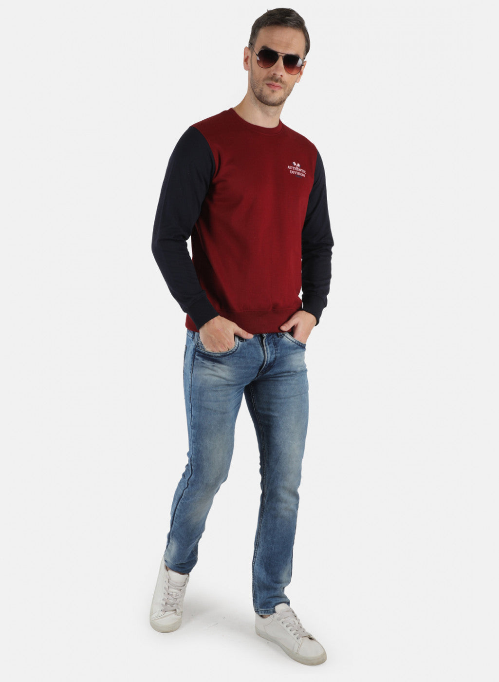 Men Maroon Printed Sweatshirt