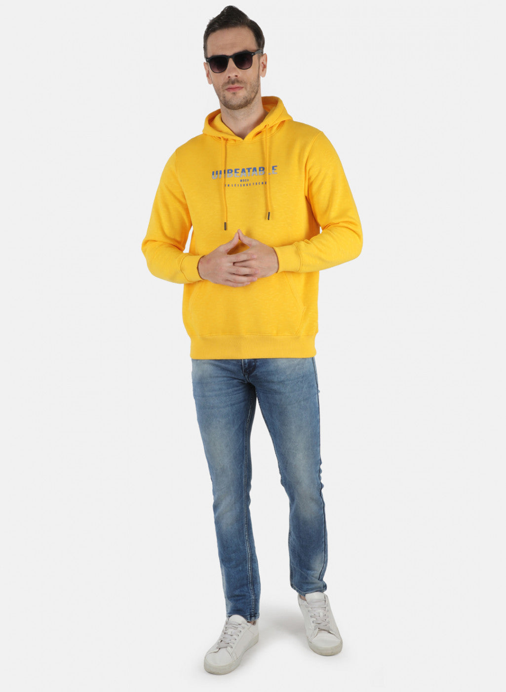 Men Yellow Printed Sweatshirt