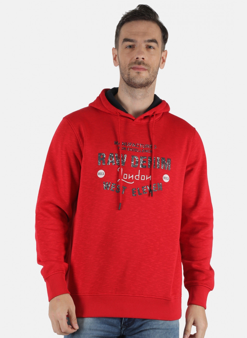 Men Red Printed Sweatshirt