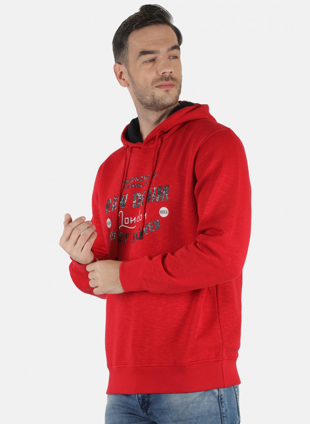 Men Red Printed Sweatshirt