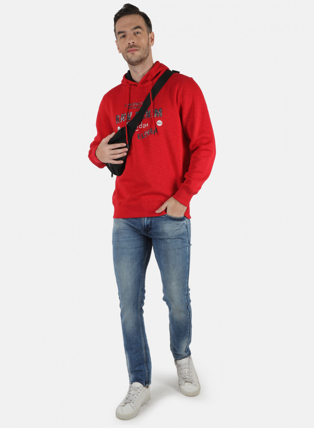 Men Red Printed Sweatshirt