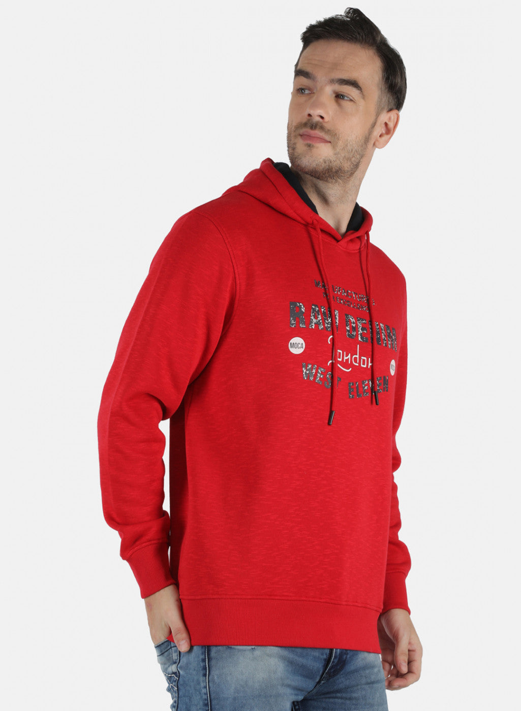 Men Red Printed Sweatshirt