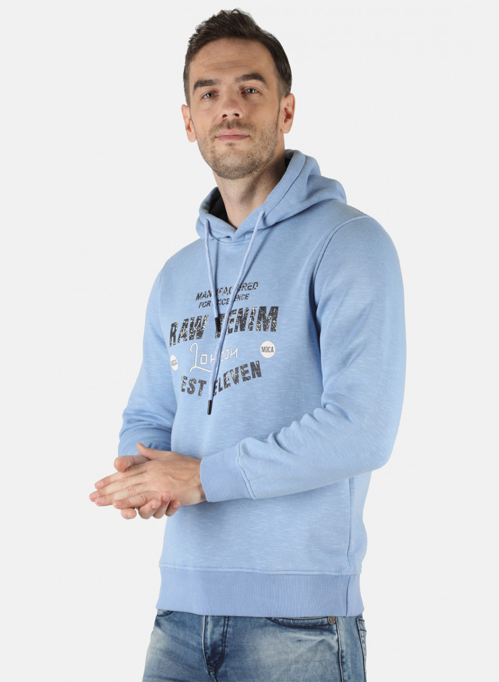 Men Blue Printed Sweatshirt