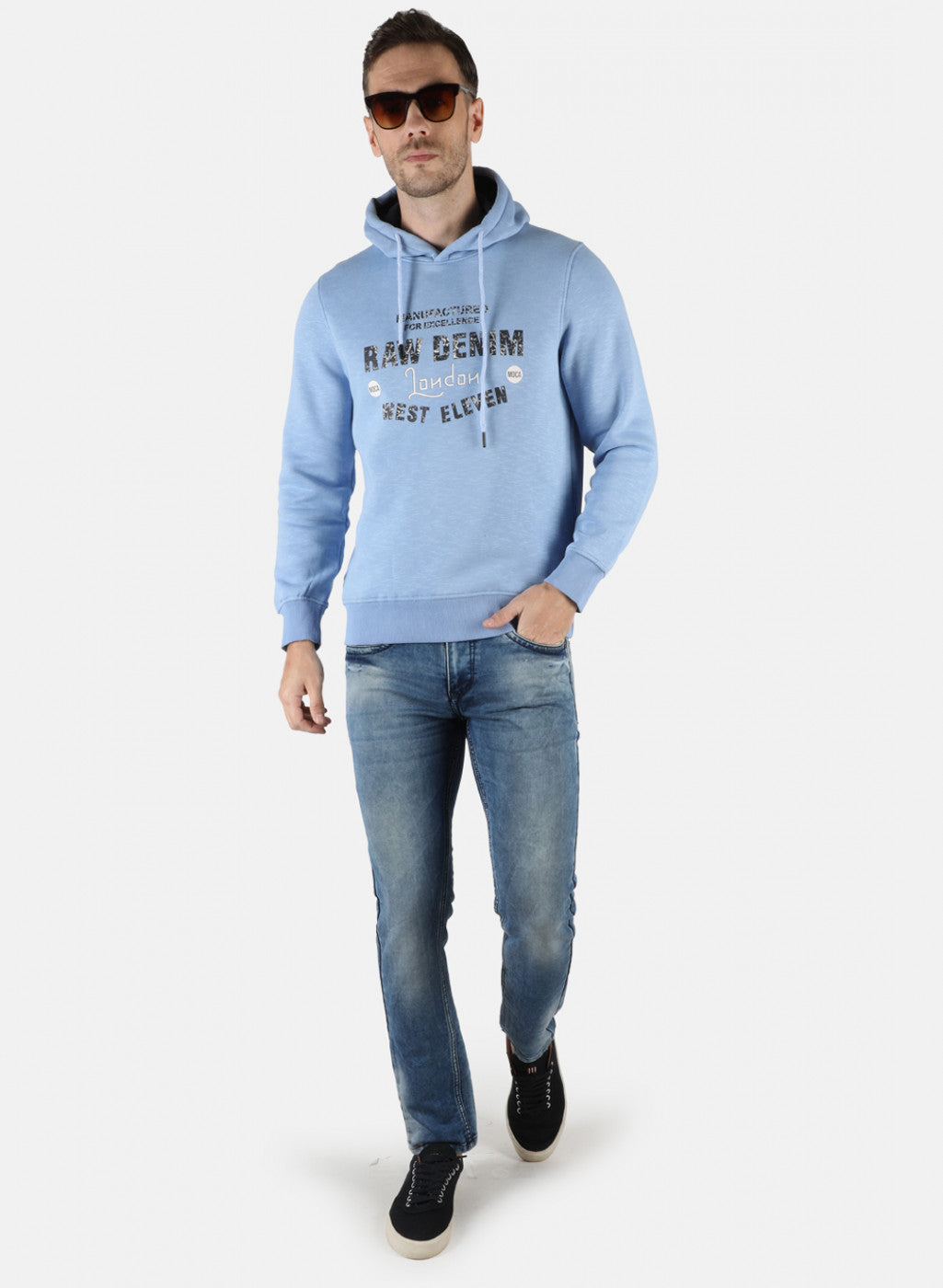 Men Blue Printed Sweatshirt