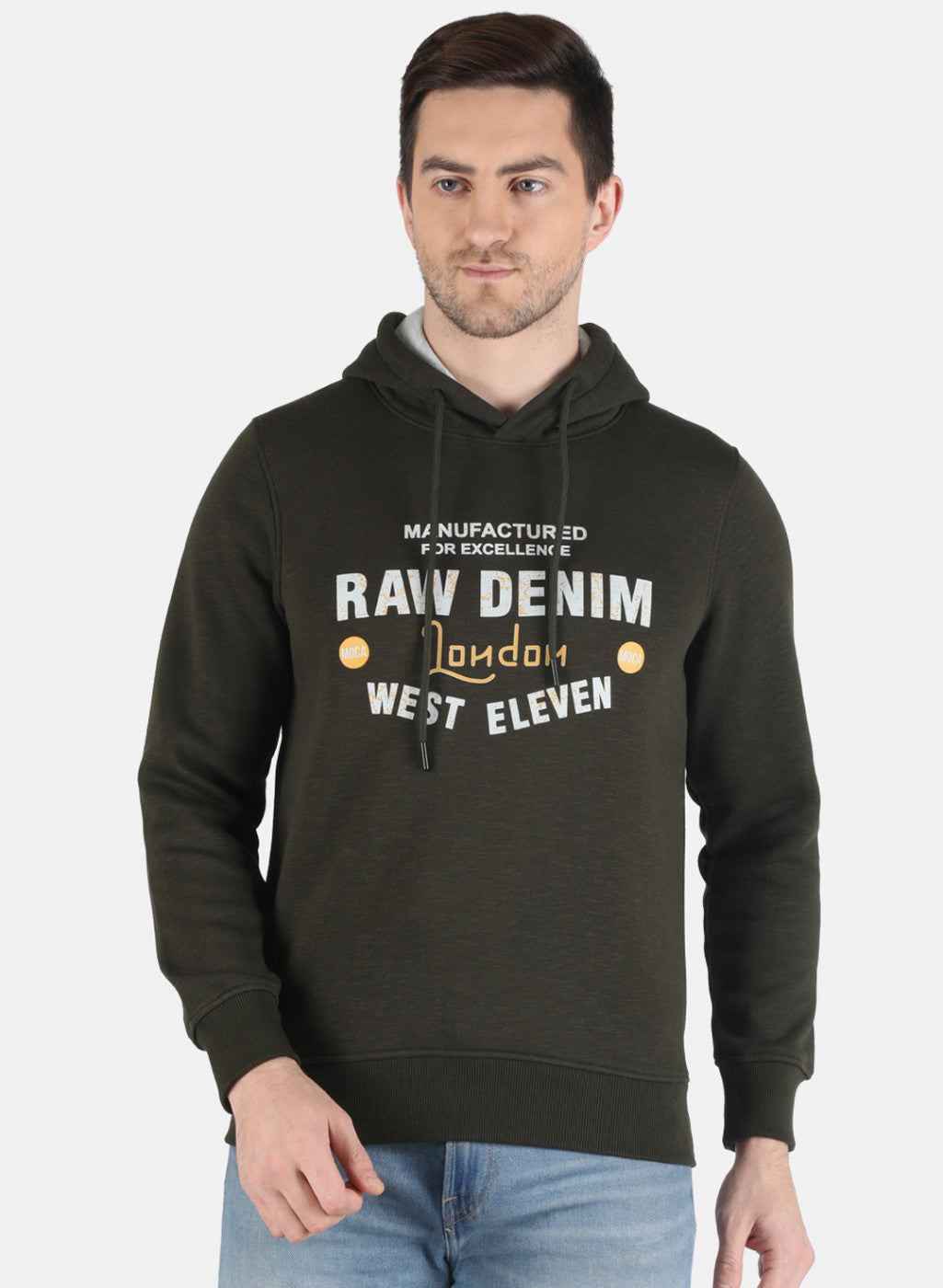 Men Olive Printed Sweatshirt