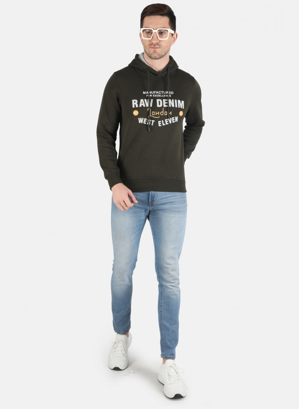 Men Olive Printed Sweatshirt