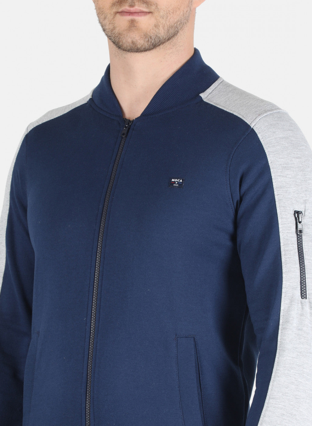 Men NAvy Blue Solid Sweatshirt