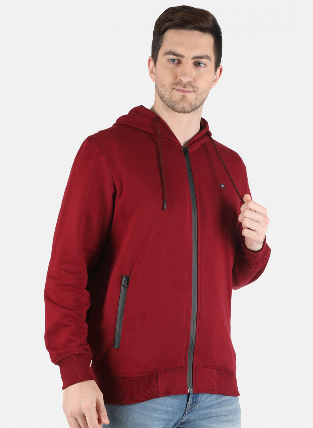 Men Maroon Solid Sweatshirt