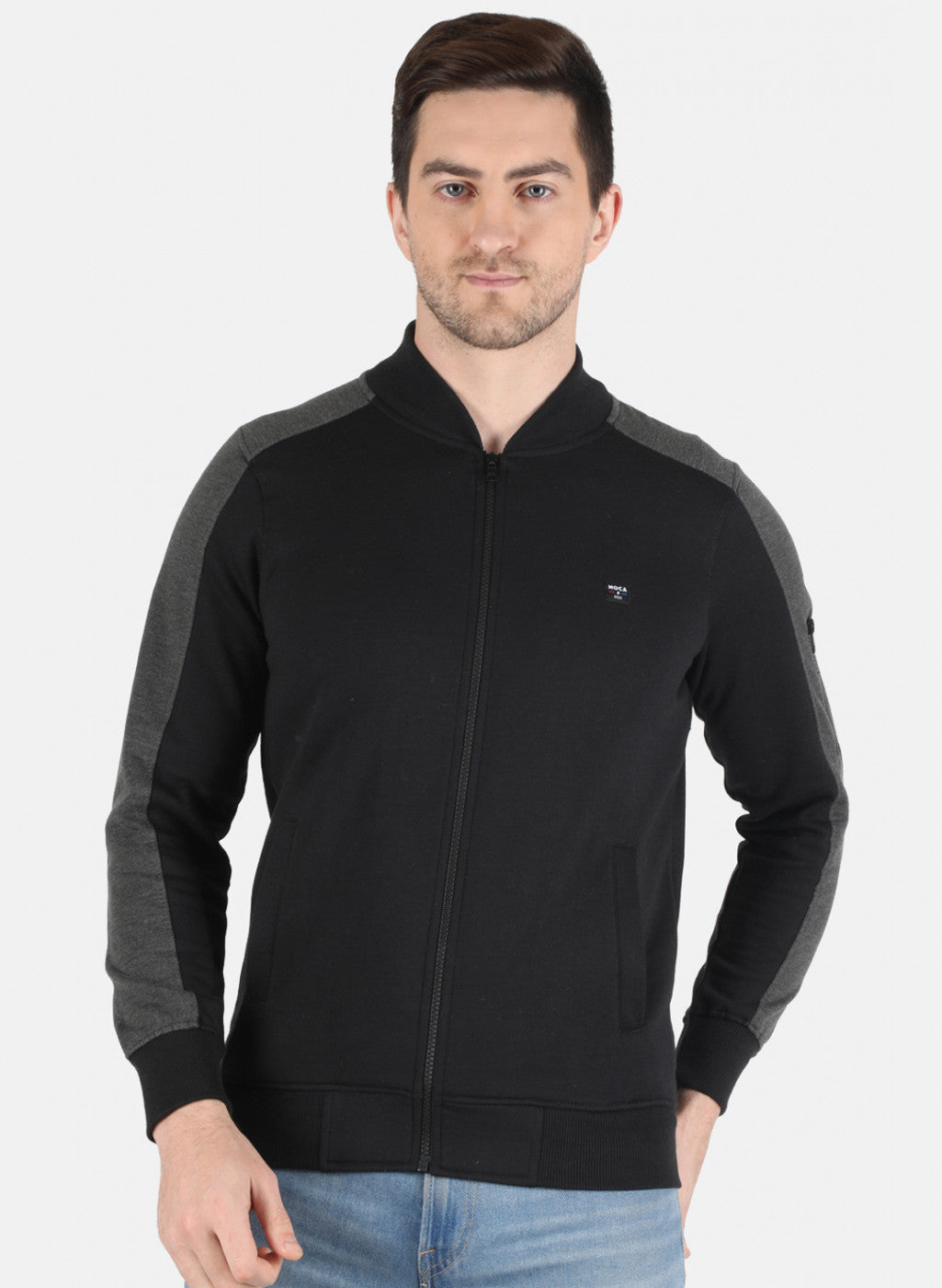 Men Black Solid Sweatshirt