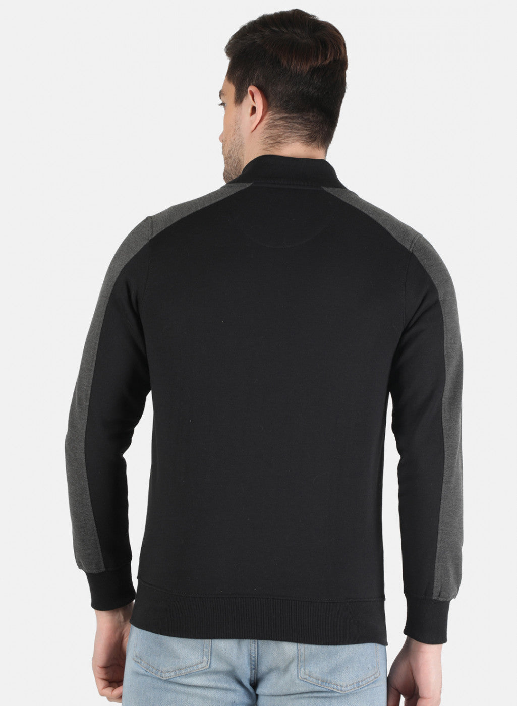 Men Black Solid Sweatshirt