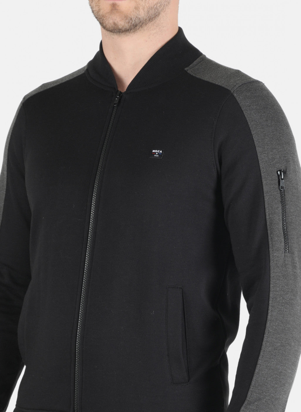 Men Black Solid Sweatshirt