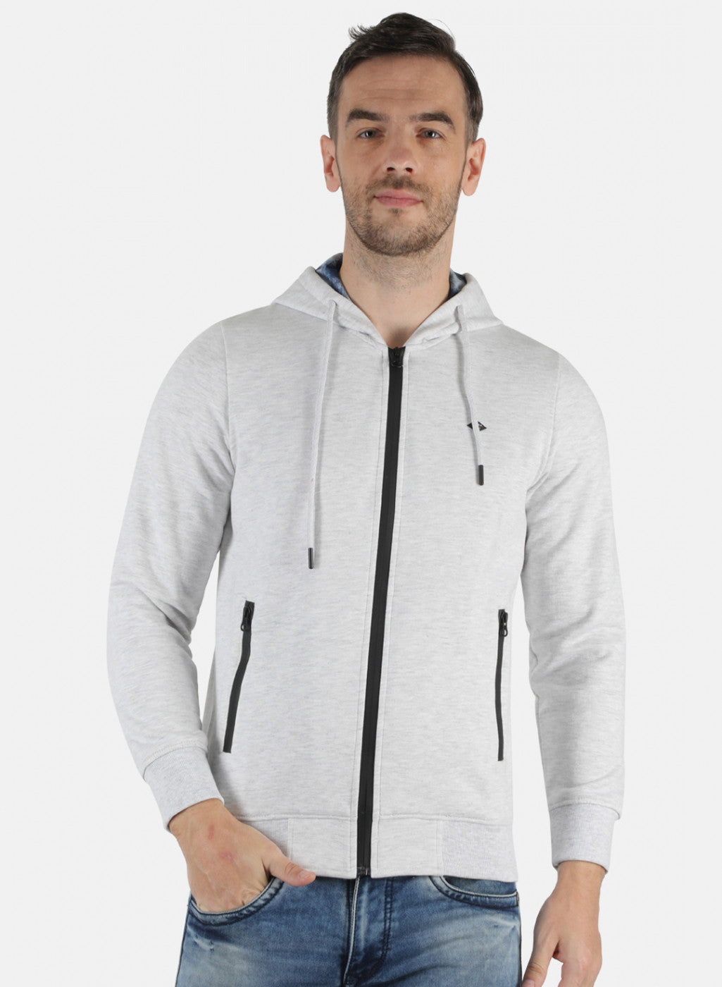 Men Grey Solid Sweatshirt