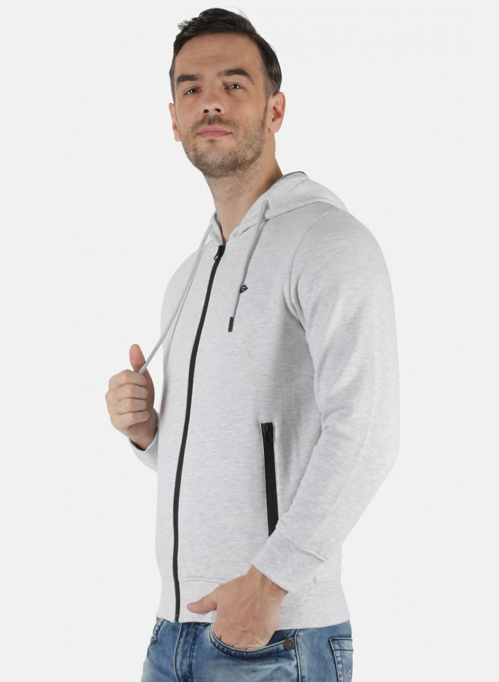 Men Grey Solid Sweatshirt