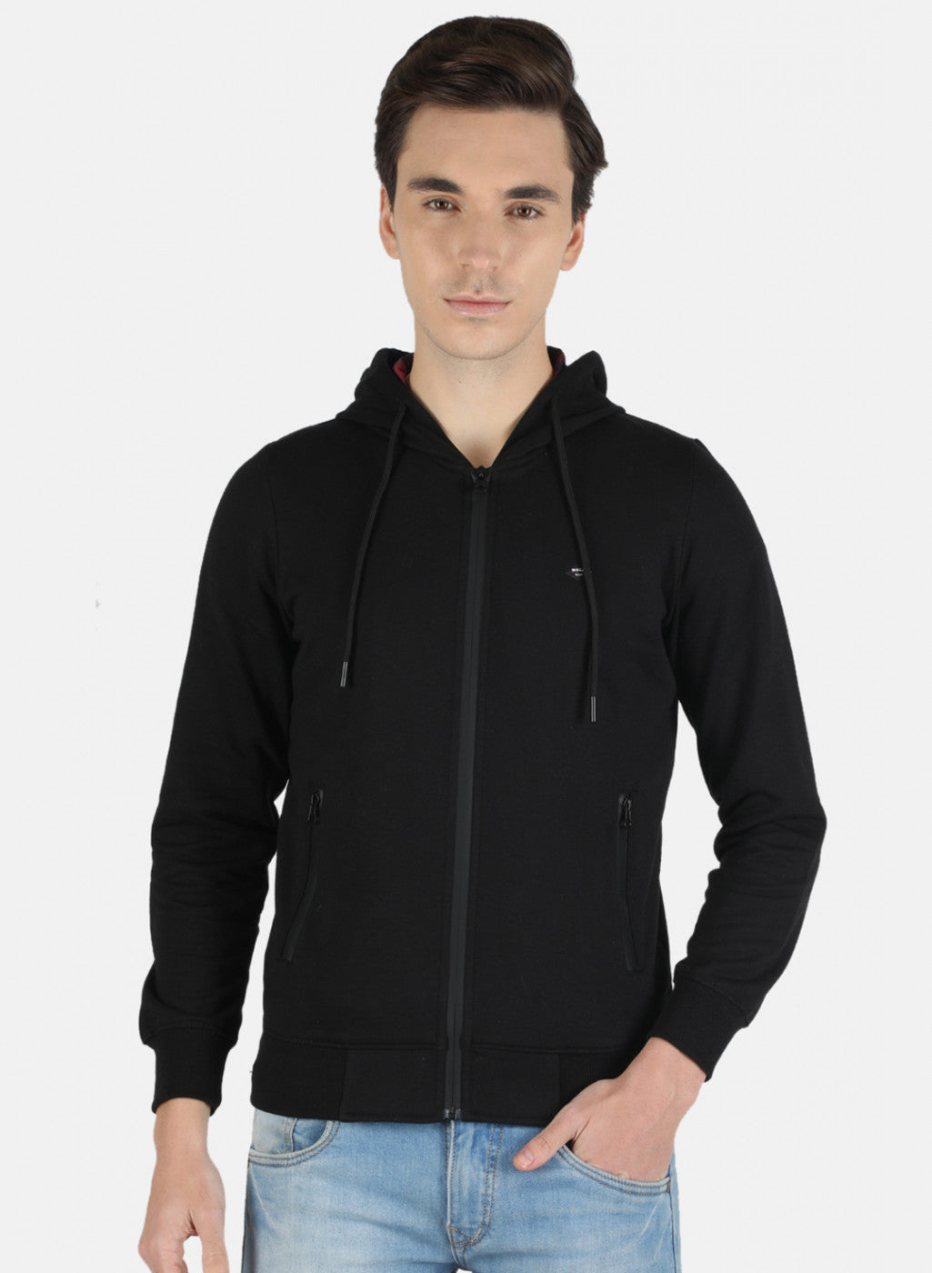 Men Black Solid Sweatshirt