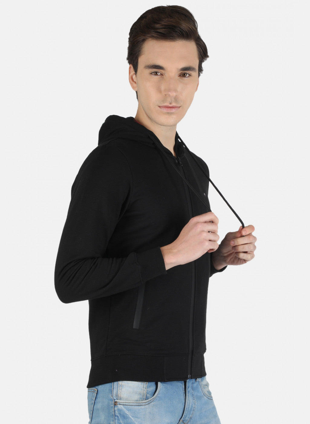 Men Black Solid Sweatshirt