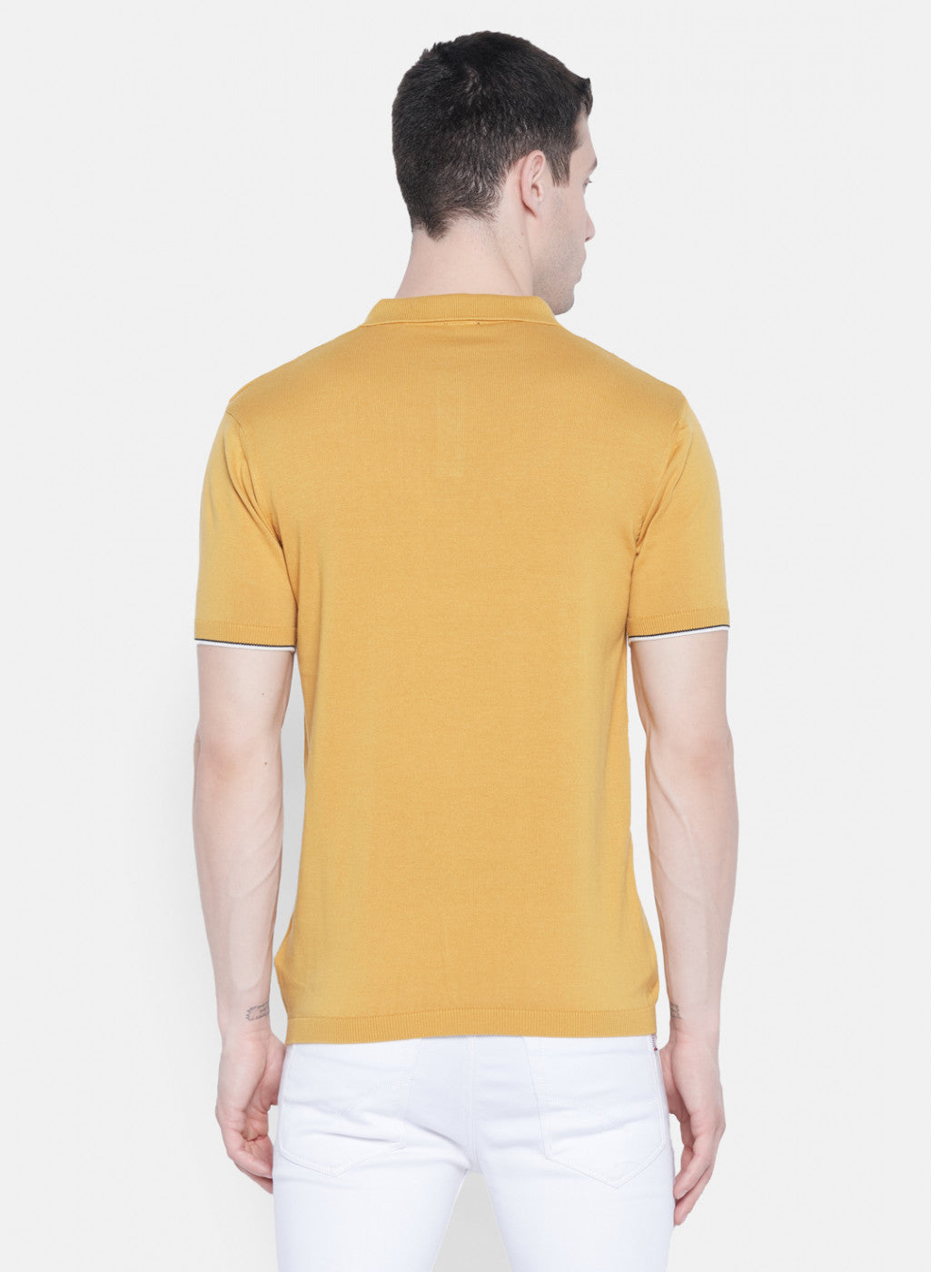 Mens Mustard Plain T-Shirt