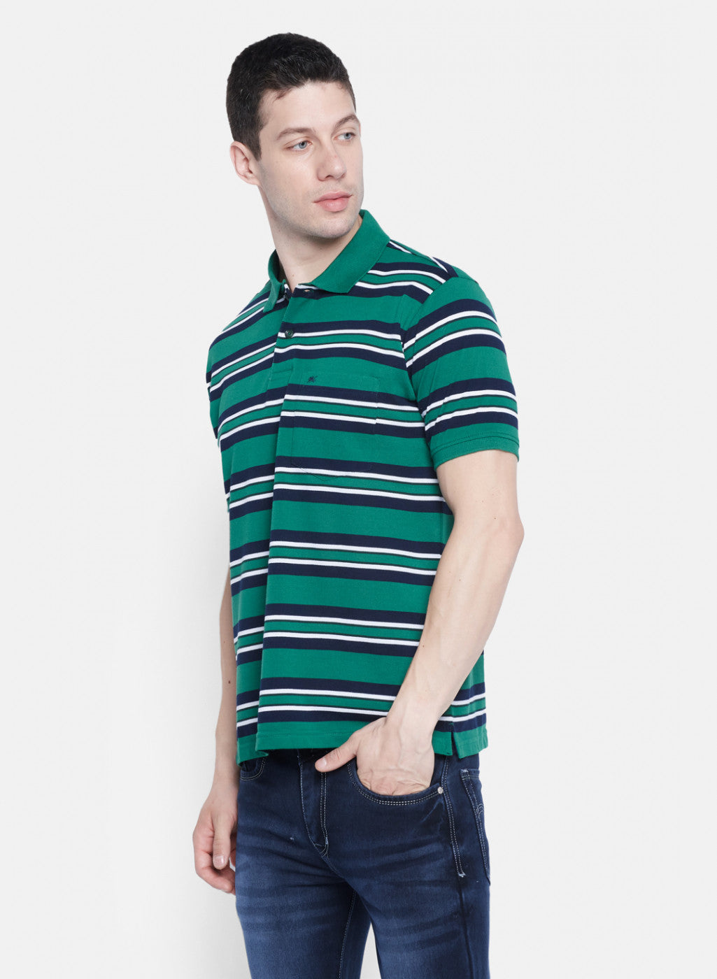 Mens Green Stripe T-Shirt